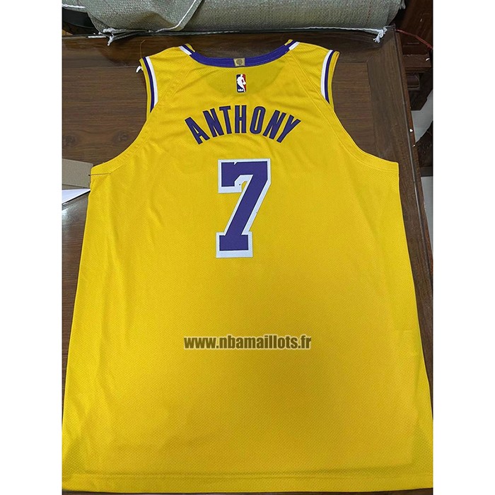 Maillot Los Angeles Lakers Carmelo Anthony NO 7 Icon Authentique Jaune